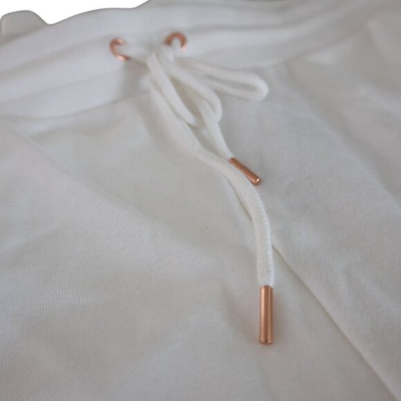 Guess Los Angeles NWT White Cream Athletic Casual Joggers with Rose Gold Glitter - Picture 4 of 13